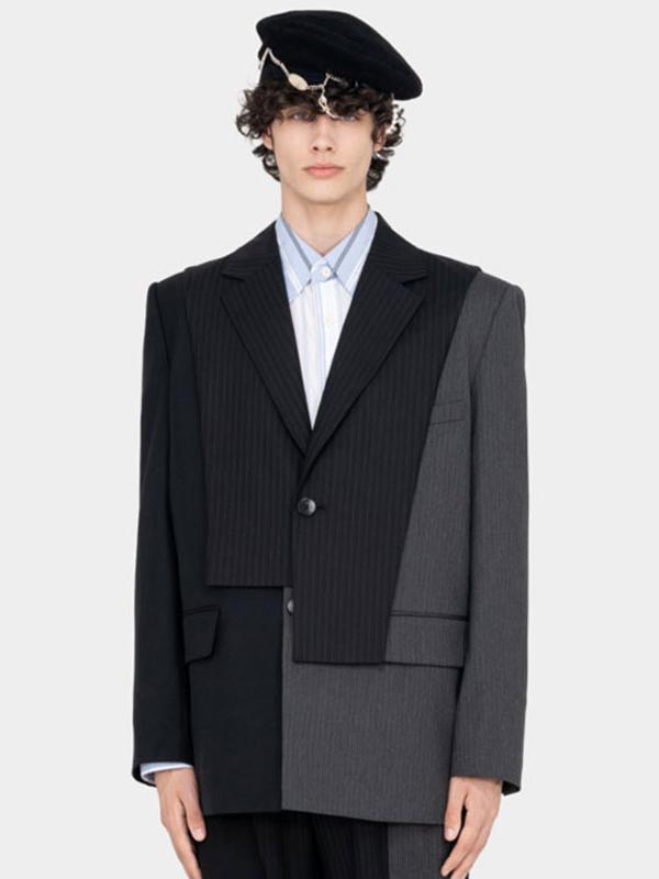 推荐商品：fengchenwang  解构系列假两件可拆卸西装 男女同款 FMF14JK05 黑