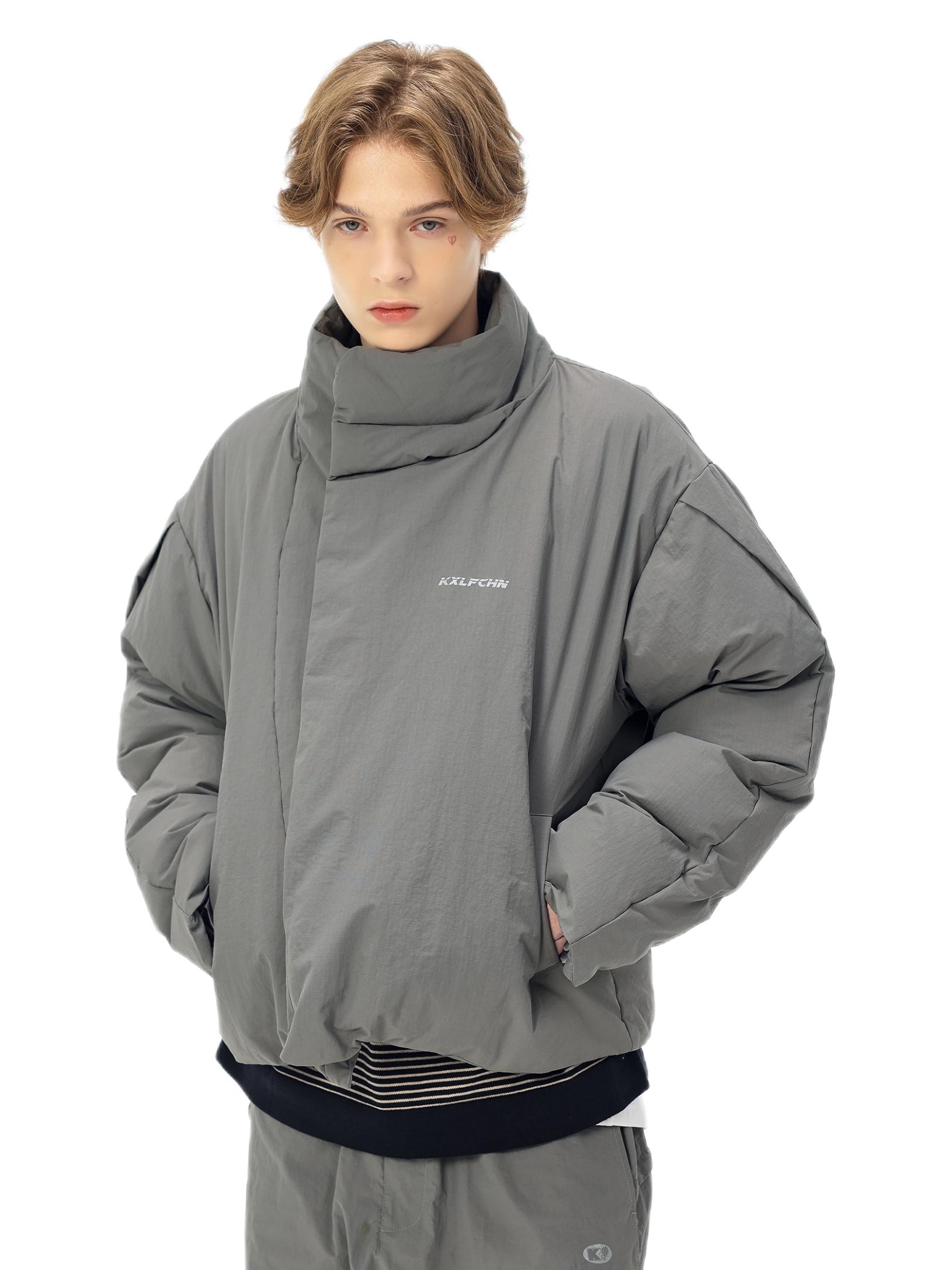 推荐商品：KXLFCHN 立领短款裁剪羽绒服 男女同款 kxlf-w1018 灰