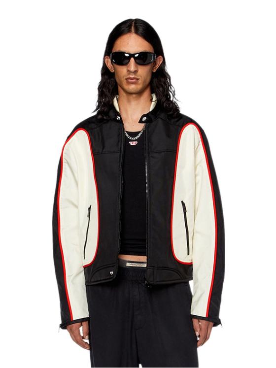 推荐商品：【陈泽同款】Diesel/迪赛 赛车系列拼色尼龙机车拉链立领夹克 A061320PDAI-1 拼接