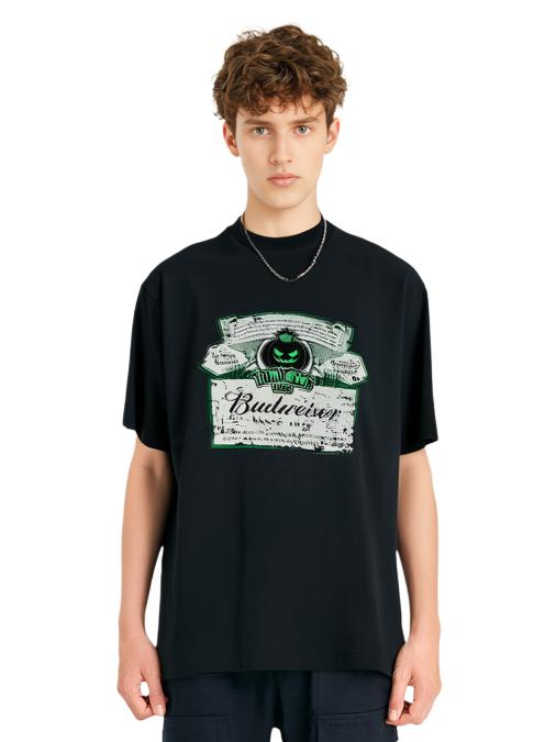 推荐商品：TEAM WANG FW23 UNDER THE CASTLE系列UNDER THE CASTLE系列 万圣节限定 水洗印花圆领短袖T恤 男女同款 TW-SK23A011 黑