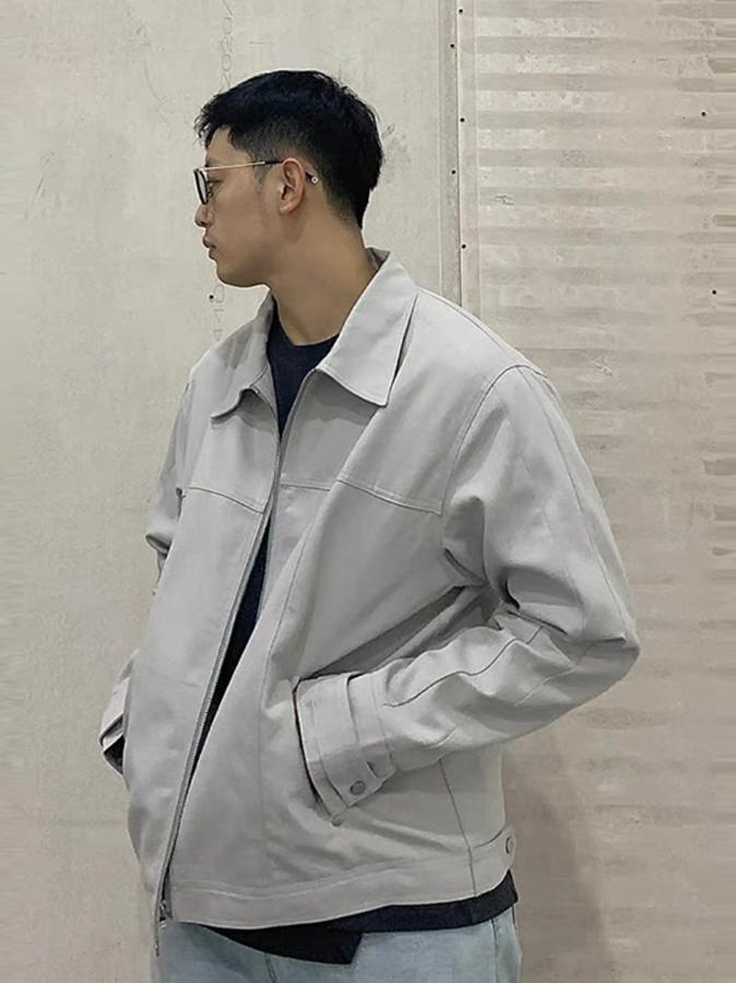 推荐商品：ANYWEARLAB 水洗做旧翻领夹克 WT02 象牙白