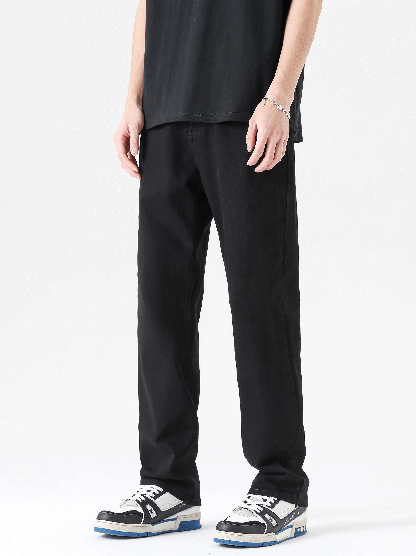 推荐商品：【甘望星同款】Unknowtal Cleanfit弹性水洗做旧直筒牛仔长裤 UNK21118 黑