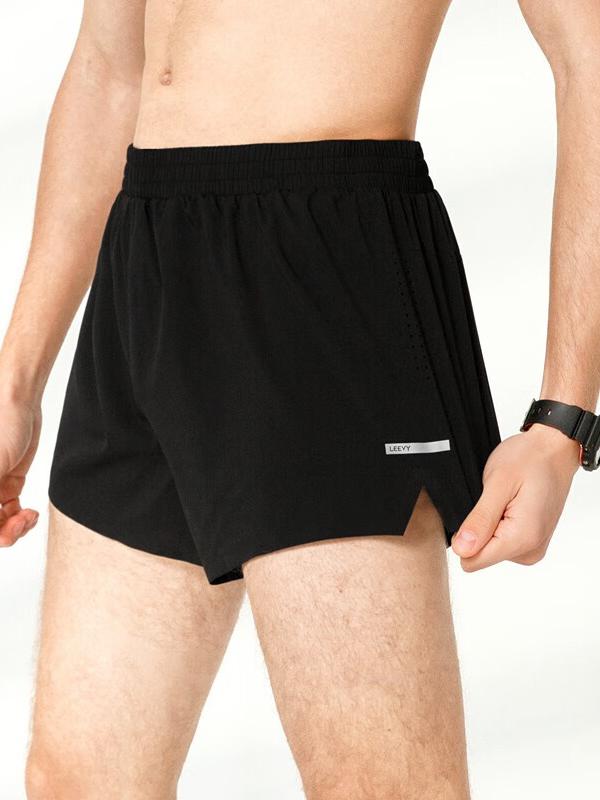 推荐商品：Leevy/力为 速干透气马拉松田径训练松紧三分运动短裤 G77036 黑
