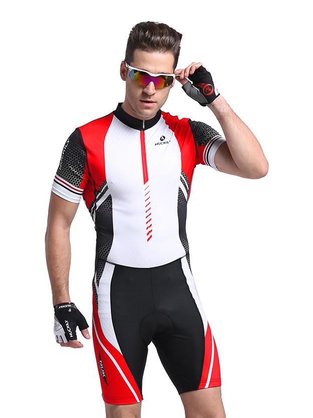 推荐商品：NUCKILY/纽凯利 吸汗透气防水短袖连体骑行服 MQ002 红黑