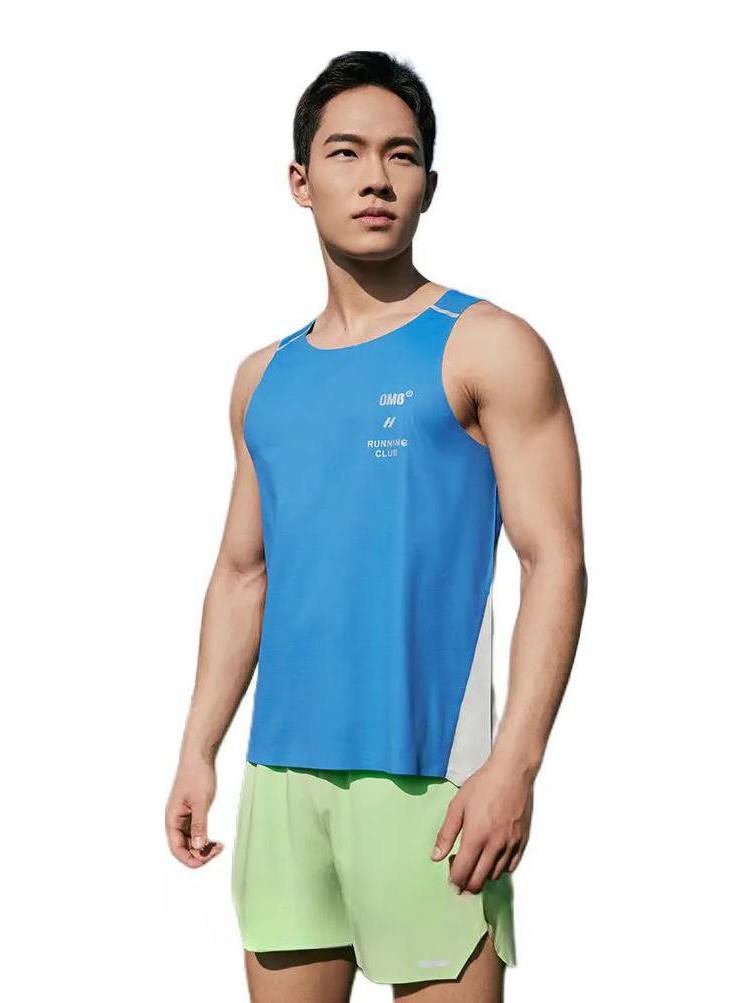 推荐商品：OMG  马拉松凉感透气无袖工字背心 J-FMBX2691 力量蓝