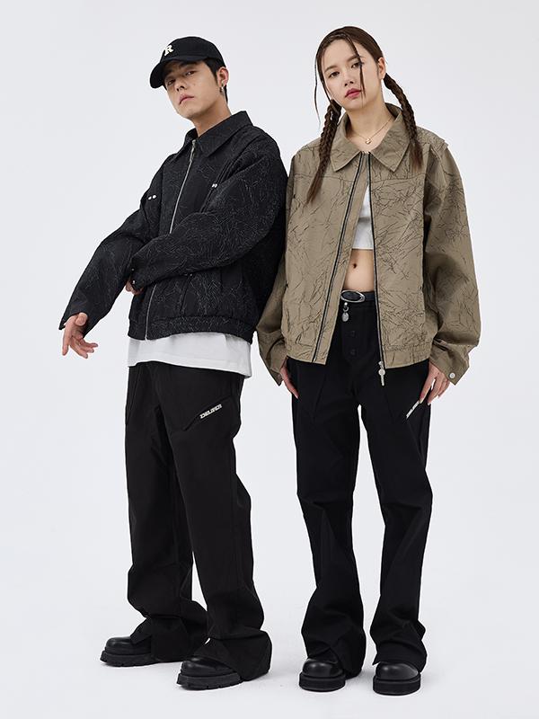 推荐商品：BENMYSHOWER  美式铆钉翻领花纹夹克 男女同款 23QJK7011 卡其/升级版