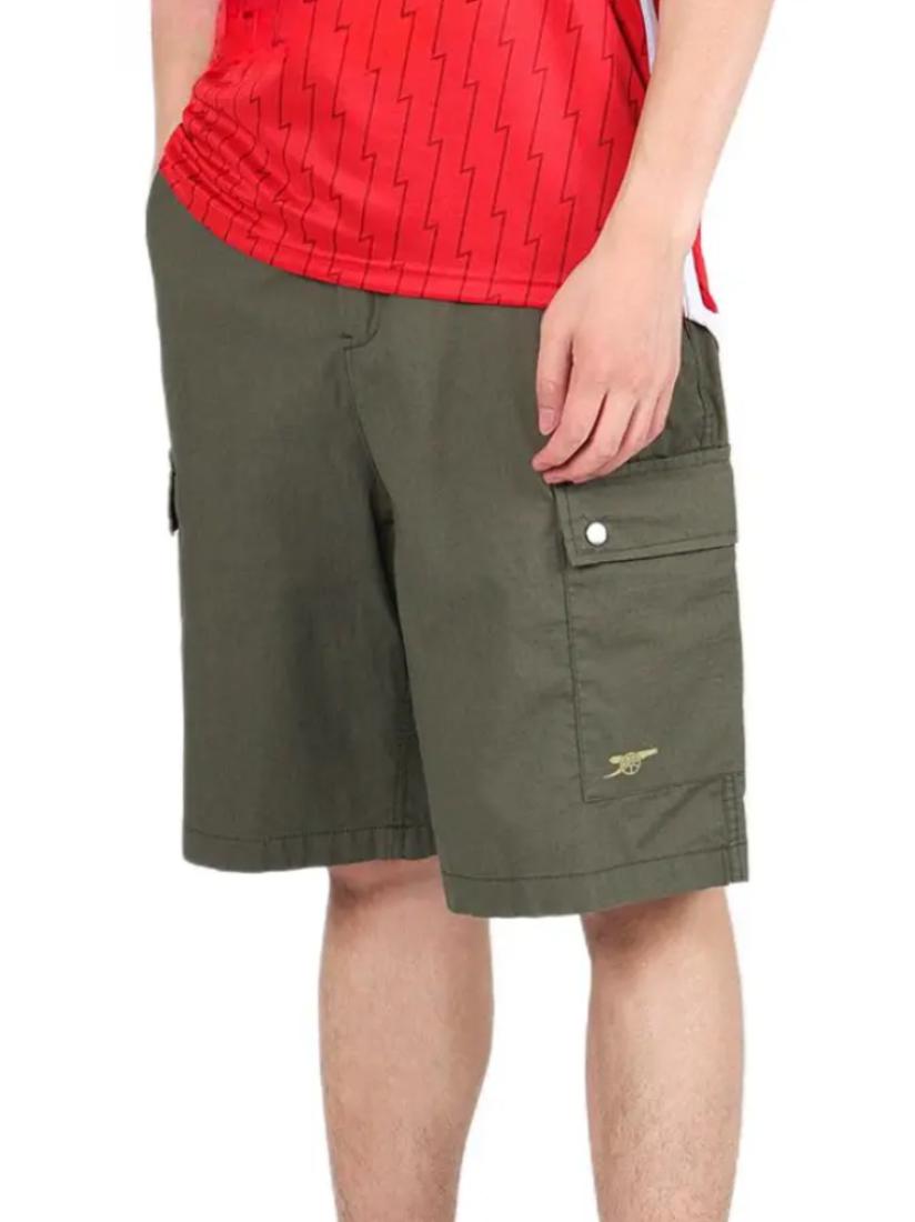 推荐商品：Arsenal/阿森纳 抽绳拼接纯色五分裤短裤 KF23801080 军绿