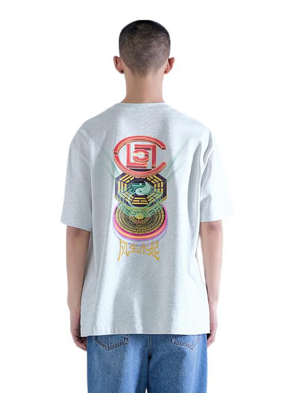 推荐商品：【陈冠希同款】CLOT 限定系列纯棉印花圆领套头短袖T恤 CTTE24S11037 浅灰