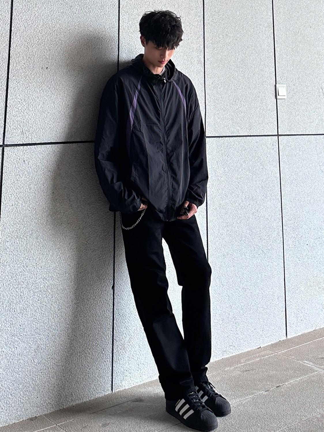 推荐商品：【墨谣同款】TEN MIRO  美式水洗做旧高腰弹力直筒阔腿牛仔裤 241496TMK6294-1 黑 