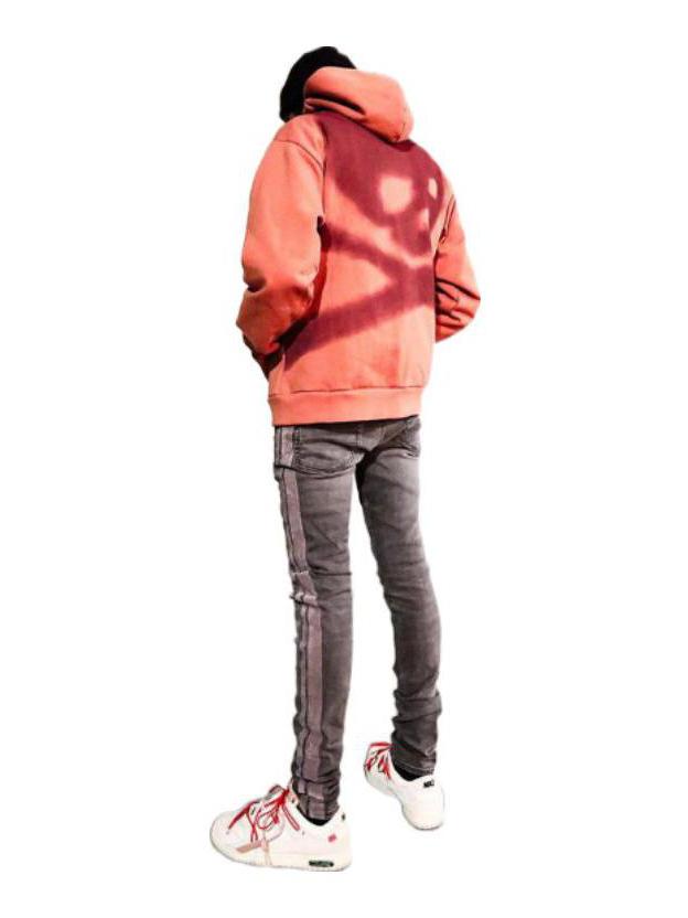 推荐商品：Travis Scott Cactus Jack x Mastermind 联名款 骷髅印花拉链连帽长袖卫衣 男女同款 紫红MAUVE