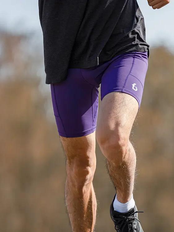 推荐商品：FlipBelt/飞比特 袋鼠系列马拉松竞赛修身轻压缩排汗中腰防磨半弹储物运动短裤 FBMCS1 凝夜紫