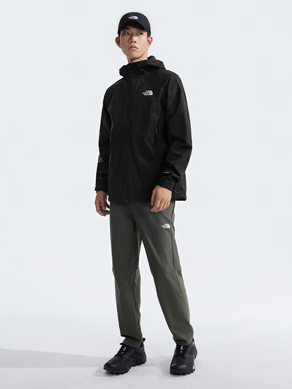 推荐商品：TheNorthFace/北面 溯水系列户外纯色防泼溅防水UPF50+防紫外线连帽防风硬壳夹克 8BA6 黑