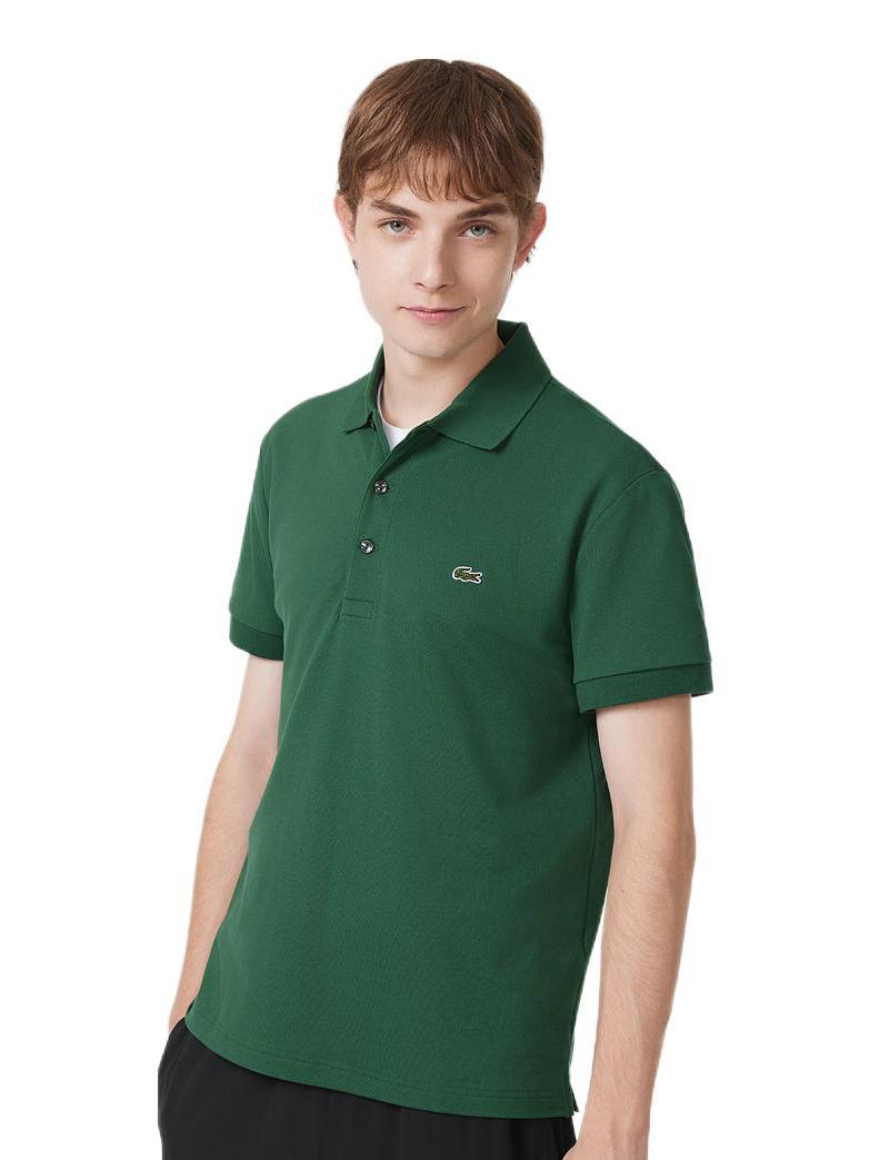 推荐商品：【德约科维奇同款】LACOSTE/鳄鱼 徽标凸纹纯棉网球短袖Polo L1212 深绿