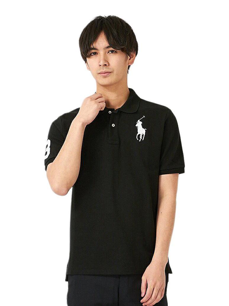 推荐商品：【佟大为同款】Ralph Lauren/拉夫劳伦 Big Pony棉质大马标刺绣网眼纯棉修身直筒套头短袖Polo衫 710697457007 黑