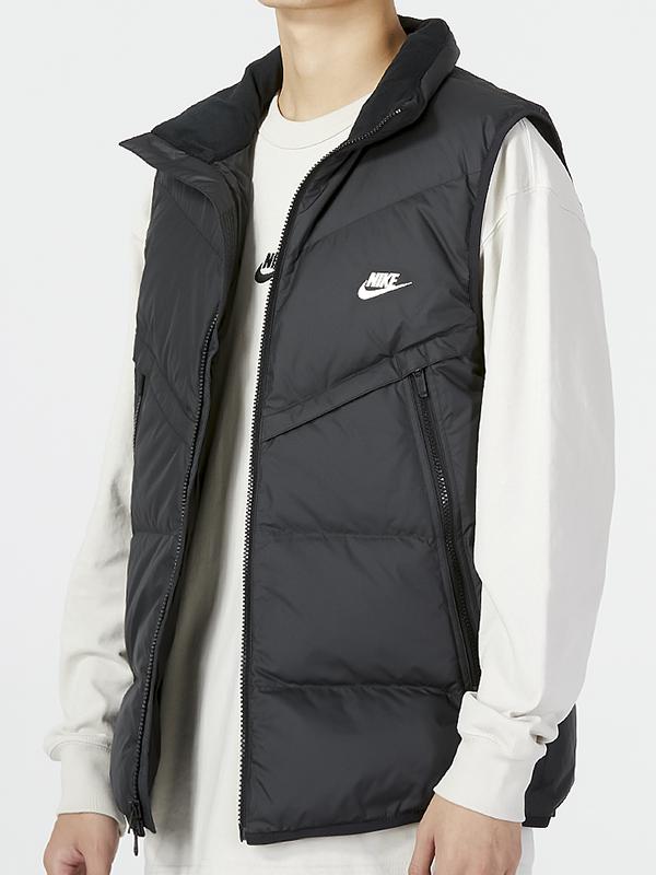 推荐商品：Nike/耐克 Windrunner系列防泼水防风哑光加厚保暖立领拉链羽绒马甲 DV1136 黑