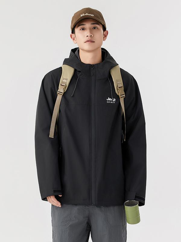 JEEP SPIRIT 小个子防风防水加厚加绒三合一顶配款可拆卸内胆单冲两件套连帽进藏冲锋衣 黑/三合一