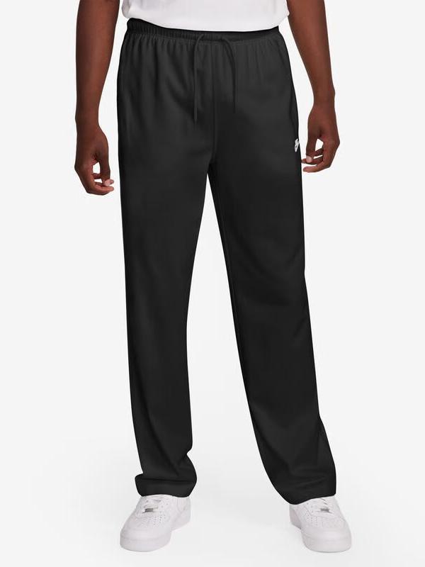 Nike Sportswear Club 针织面料棉质纯棉刺绣梭织冰丝直筒外出加绒热推款束脚系带厚款耐磨毛圈运动收口休闲长裤 FQ4333 黑