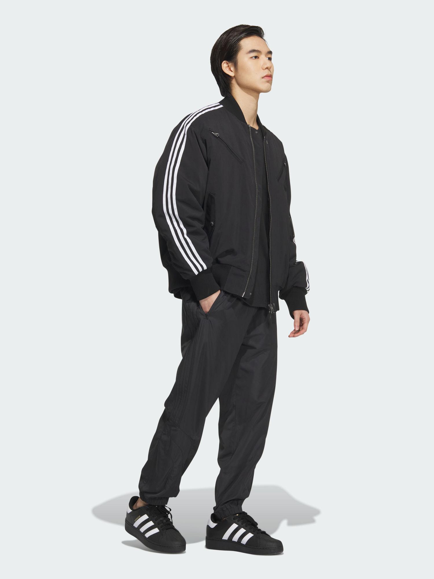推荐商品：adidas Originals/三叶草 Jacket Padded系列落肩袖拉链加厚防风三条纹棉服 JD3743 黑