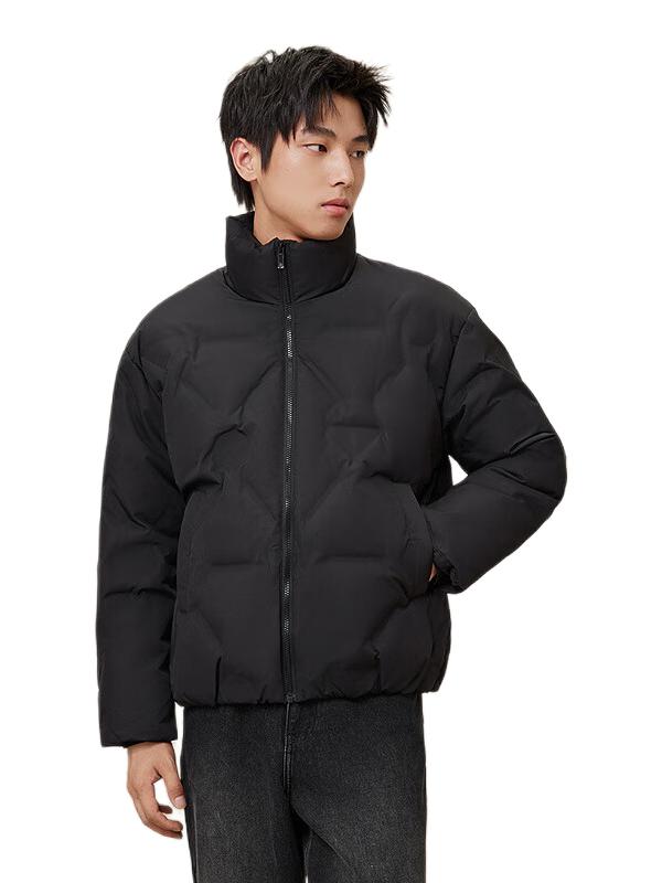 推荐商品：GXG 压印立领保暖鸭绒短款羽绒服 GED1D2533574000 黑