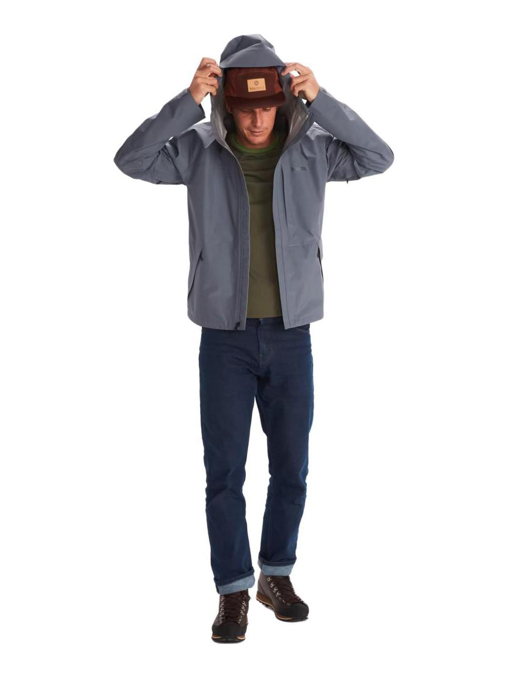 推荐商品：Marmot/土拨鼠 纯色字母印花户外轻量级GTX面料拉链连帽冲锋衣 男女同款 M12681 钢玛瑙