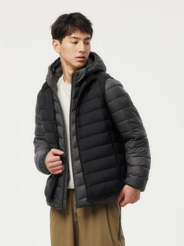 推荐商品：坦博尔 超能小太阳便携式防风保暖连帽叠穿一体排骨轻薄短款拉链可收纳羽绒服 TF236209 灰