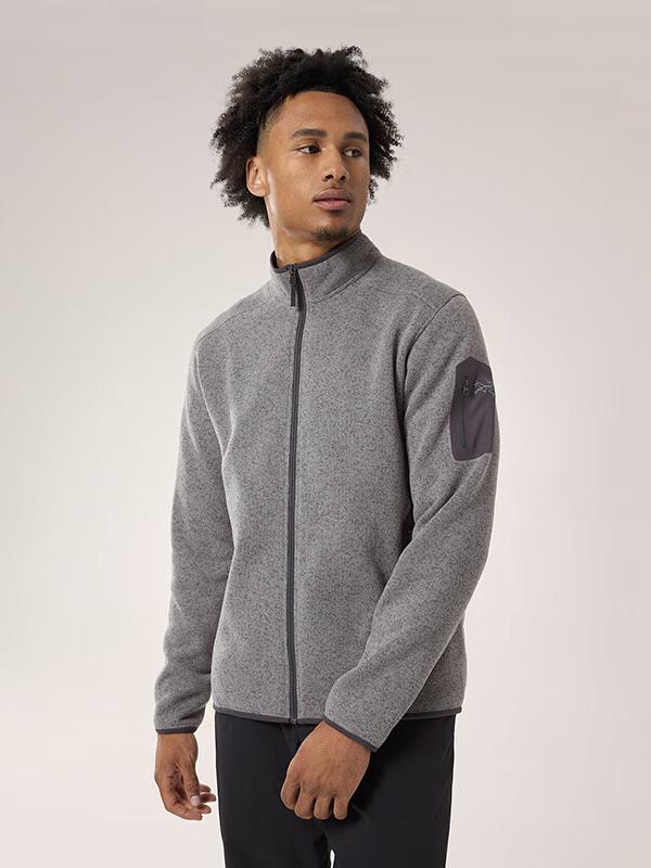 推荐商品：Arc'teryx 防风纯色刺绣全拉链立领抓绒衣 空间灰/Void Heather