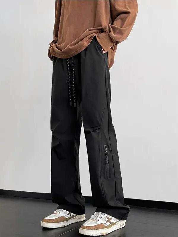 推荐商品：JEEP SPIRIT 机能风防风防水工装薄款加绒直筒冲锋裤 黑