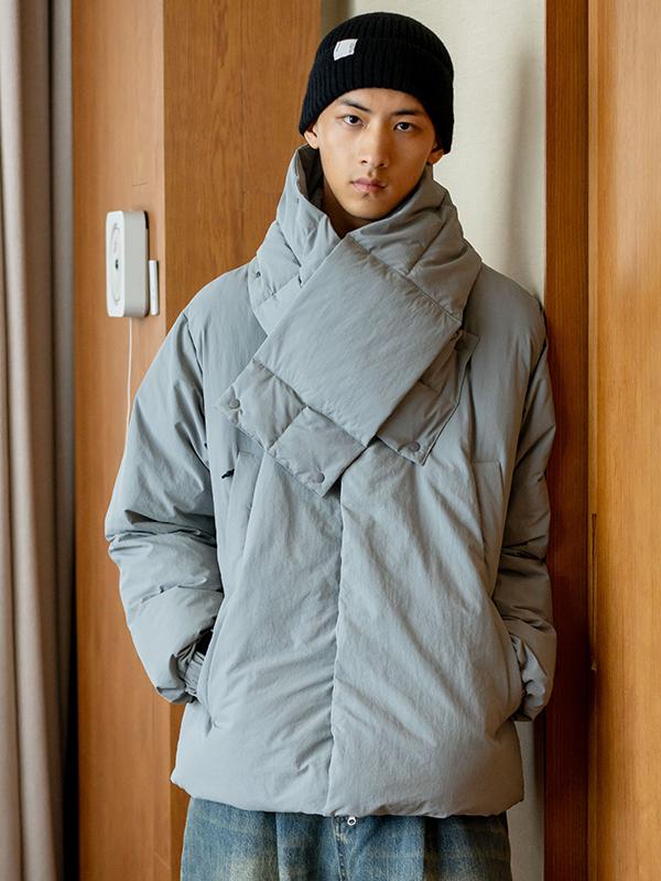 推荐商品：UrbanStandard  防水纯色落肩保暖棉服 USAWL553 灰蓝