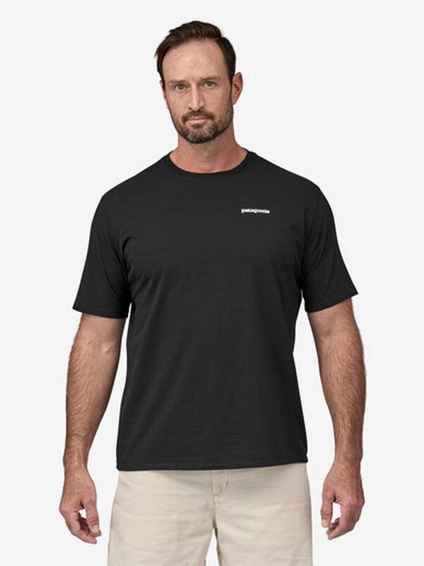 推荐商品：Patagonia/巴塔哥尼亚 C1系列有机棉混纺速干刺绣款日常穿搭正肩圆领短袖T恤 Responsibili-38504 黑