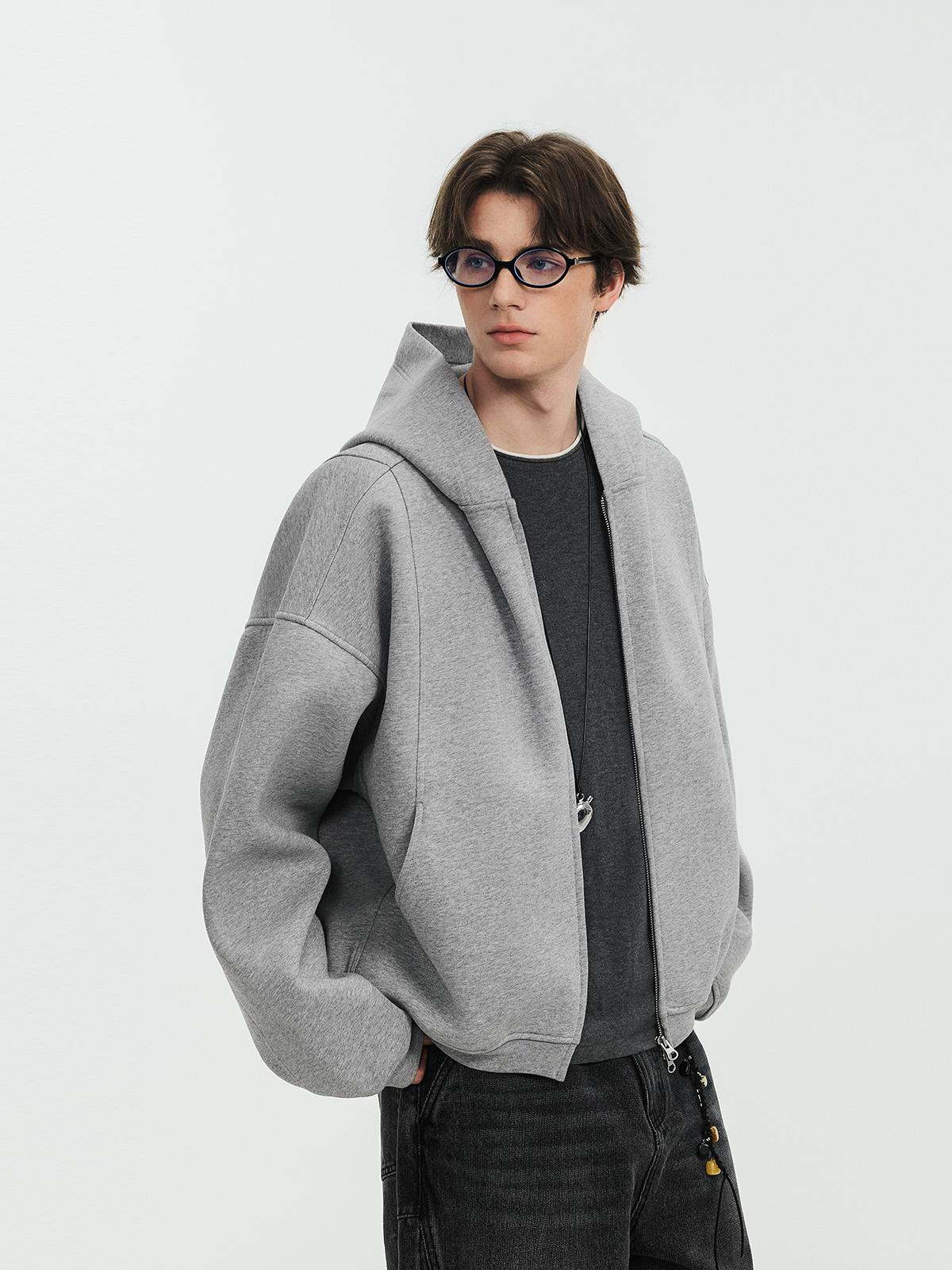 推荐商品：Lilbetter 重磅廓形开衫通勤连帽卫衣 92510044 灰