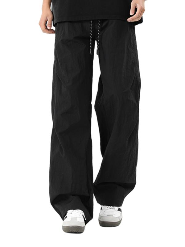 推荐商品：VIISHOW 阔腿徽章直筒休闲长裤 KC2808251 黑