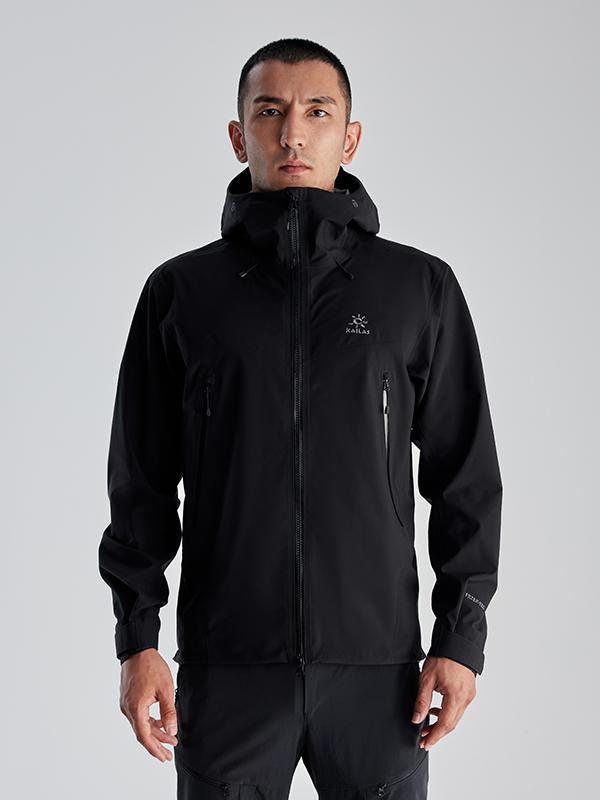 推荐商品：Kailas/凯乐石 格木防风单冲防水透汽硬壳FLT 3L轻量连帽冲锋衣 KG2511118/KG2511188/KG2441136 墨黑