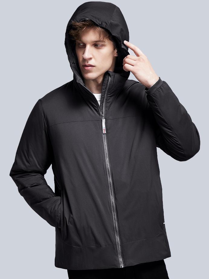 推荐商品：HIGHROCK/天石 鹅铠甲 耐磨防泼水轻薄保暖连帽内胆棉服 F23160 黑