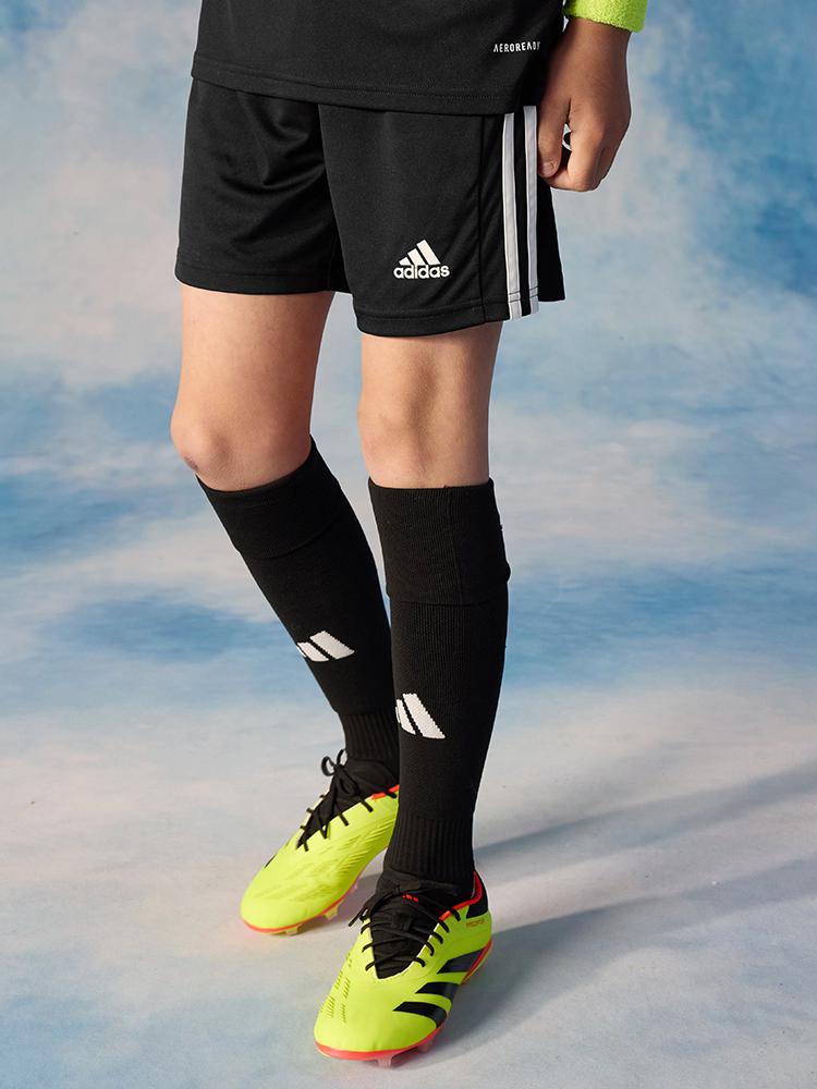 推荐商品：adidas/阿迪达斯童装 21 SHO Y足球训练速干透气三条纹短裤 中大童 GN5764 GN5767 黑