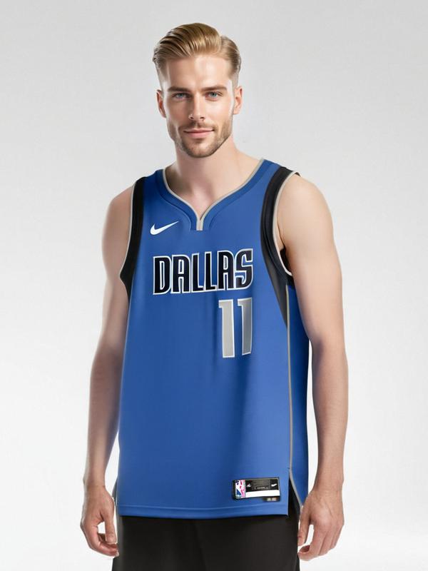 推荐商品：【欧文同款】Nike/耐克 城市版达拉斯独行侠字母数字印拼接套头无袖赛季篮球服 23-24/Icon/SW