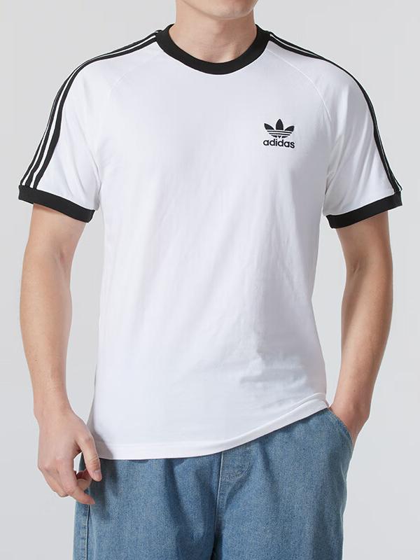 推荐商品：adidas Originals/三叶草Adicolor系列字母三条纹印花圆领套头短袖T恤男大童 HK0264 HK0265 JE0515 白