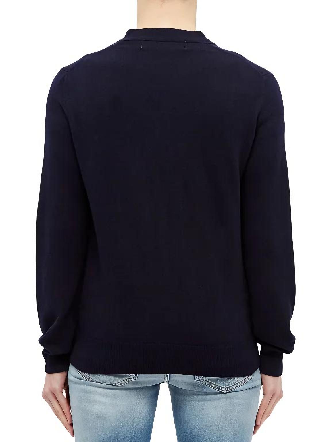 推荐商品：【金珍妮同款】CDG Play/川久保玲 红心单排扣针织开衫合身圆领流行穿搭硕仔湾羊毛徽标长袖毛衣 男女同款 AZ-N007 黑（男款）