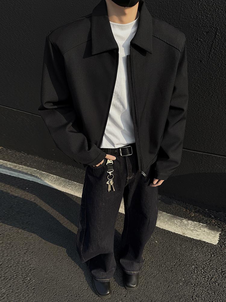 推荐商品：PAL ONGACO/柏朗亚高 短款无性别垫肩夹克 W-C6067 黑