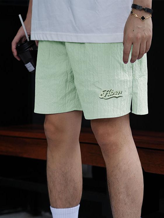 推荐商品：Find Better  刺绣聚酯纤维骑行休闲短裤 男女同款 PT240162 牛油果绿