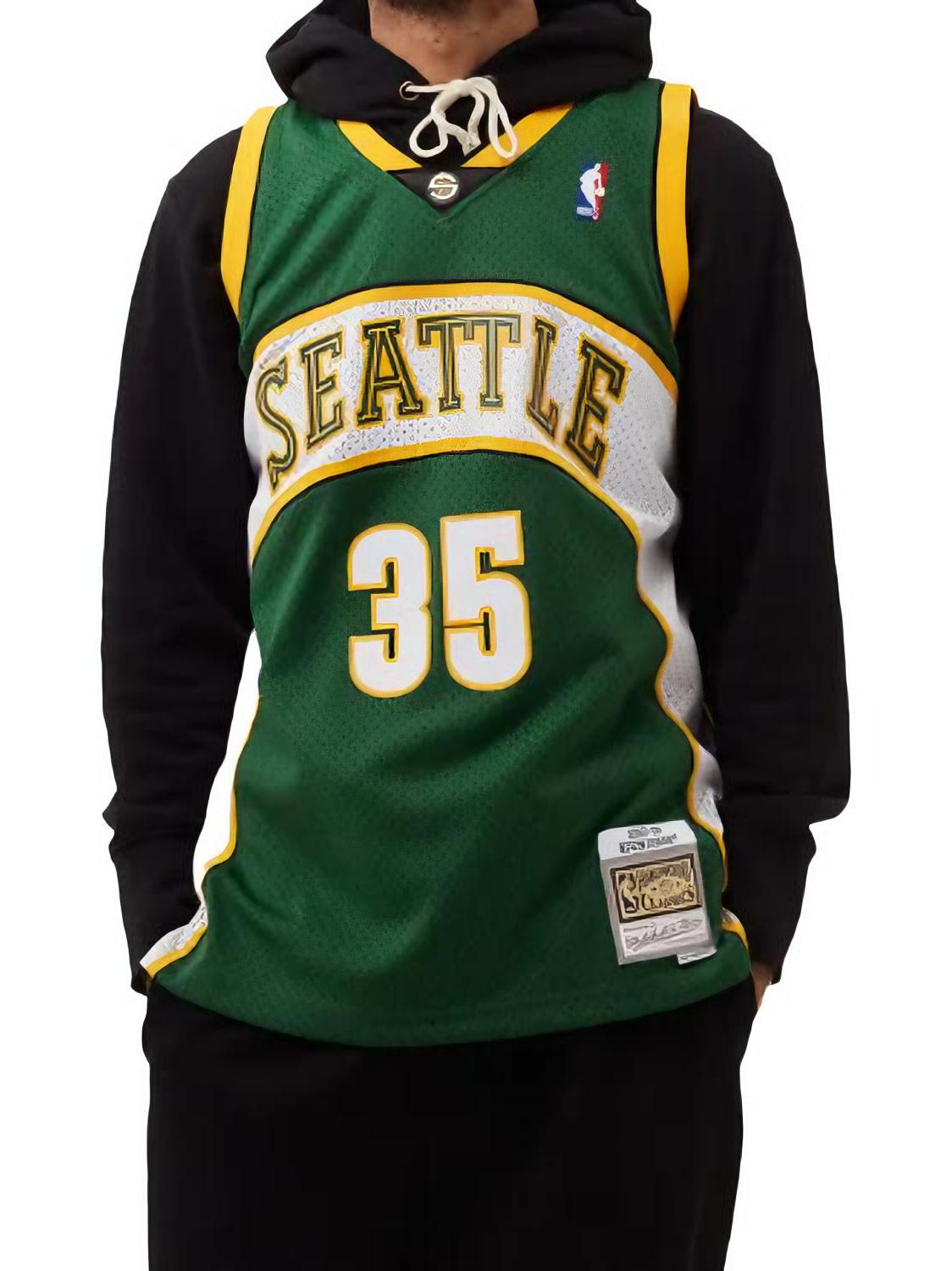 推荐商品：Mitchell Ness 新秀赛季杜兰特复古西雅图超音速队排汗无袖 35号球衣 07-08/Away/SW
