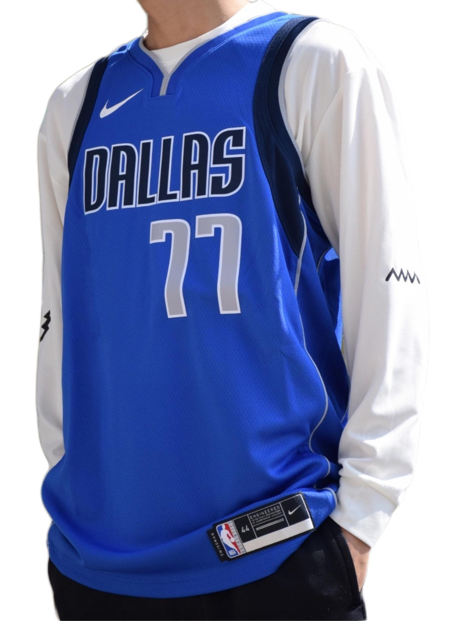 推荐商品：Nike 东契奇 NBA城市限定达拉斯独行侠队透气训练 77号无袖球衣SW 20-21/Icon/SW