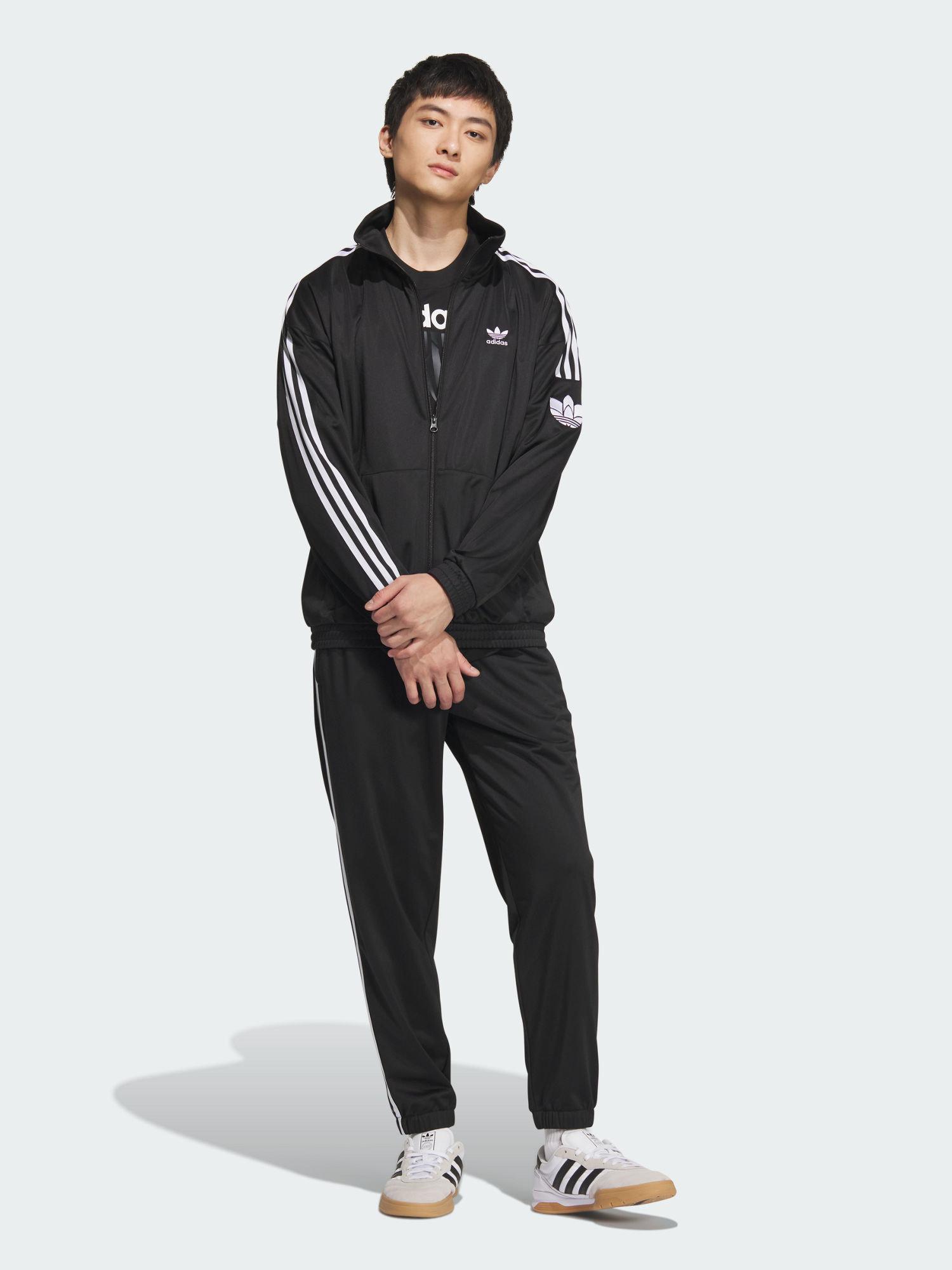 adidas Originals 立领防风防水双拉链侧边三条纹单拉链美式梭织翻领连帽加绒长袖夹克 JL8396 JL8397 JL8398 JL8399 JL8400 黑