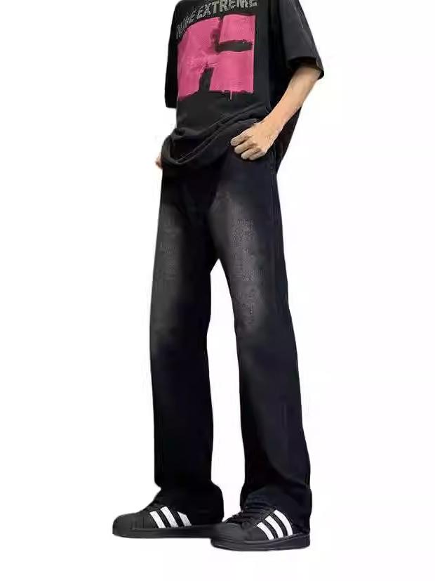 Forever21 美式系腰带高级感直筒垂感修身系带水洗做旧废土风阔腿纯色弹力中腰加绒加厚牛仔长裤 F21-ZY740 FDW-JW909黄泥染 黑灰