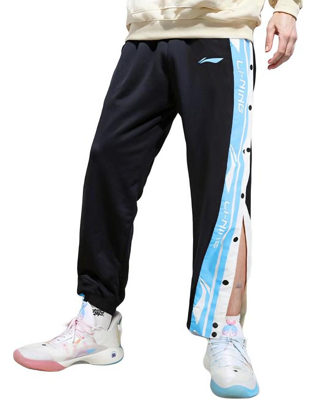 推荐商品：Li Ning/李宁 美式系带印花排扣裤 AKLUE03 黑