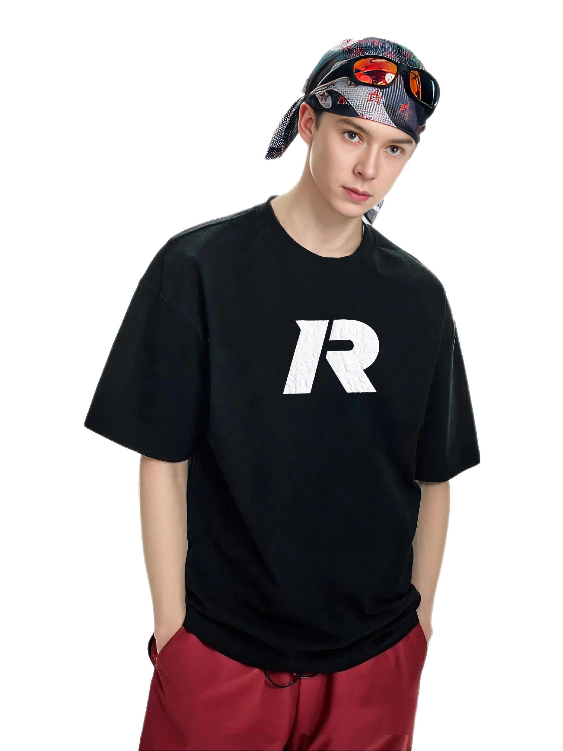 推荐商品：Rolling Money 双纱重磅圆领短袖T恤 RM-3080-SW01 黑