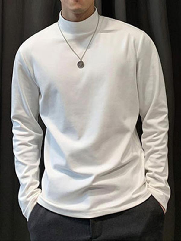 推荐商品：OPMO 德绒保暖加厚半高领长袖T恤 OPB812-008 白