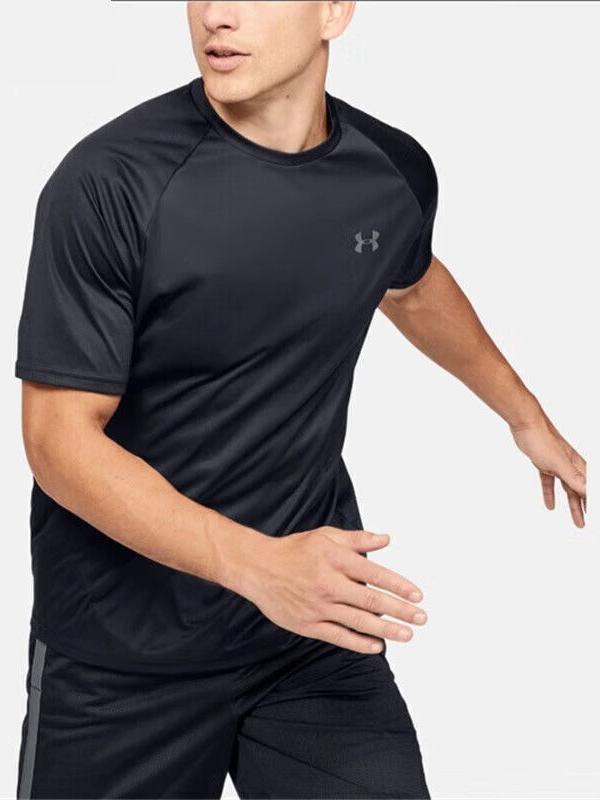 Under Armour T恤 快干吸湿排汗跑步速干梭织棉柔触感轻质锻炼圆领运动插肩短袖T恤 1327965 黑