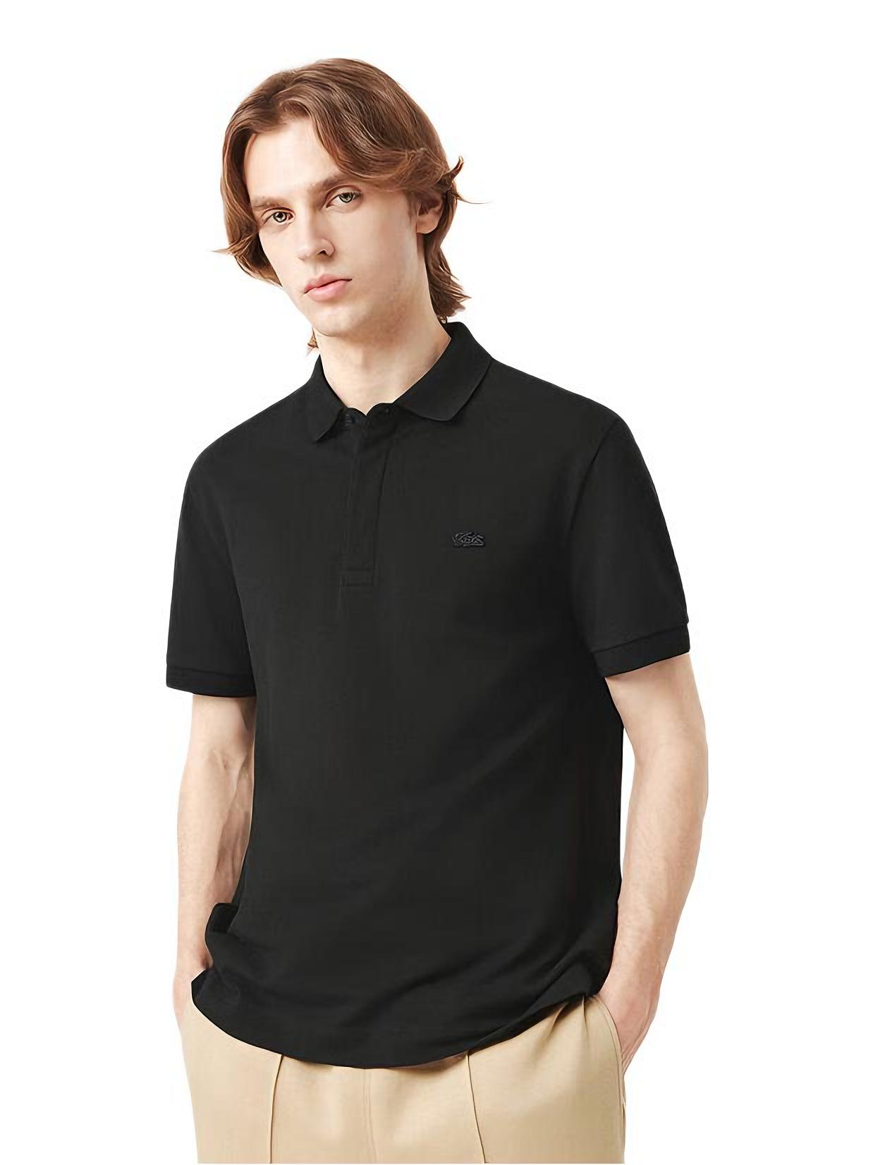 推荐商品：LACOSTE 航海系动物图案套头翻领正肩修身网球短袖POLO衫 PH6290 黑