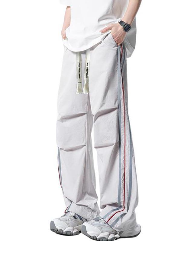 推荐商品：西行纪 直筒冰丝亲肤透气休闲长裤 SHE-K8888 米白