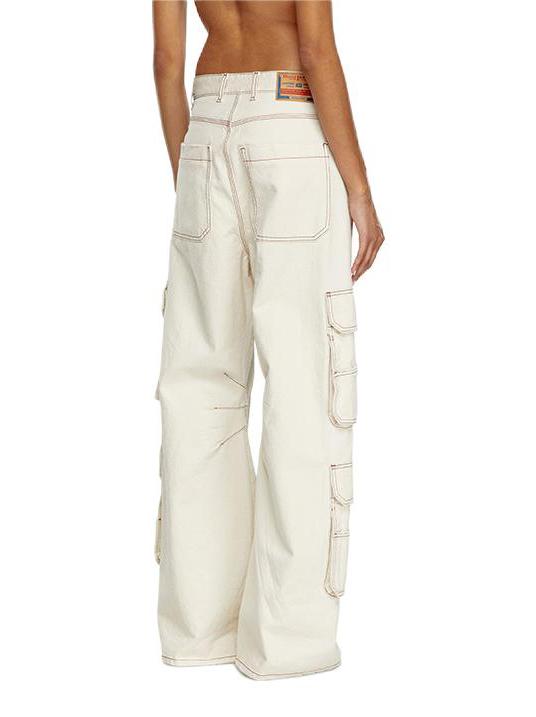 推荐商品：Diesel/迪赛  D-CARGO工装阔腿多口袋牛仔裤 A133170GRDQ 白